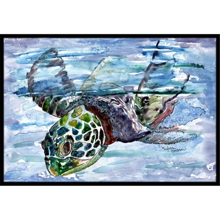 Carolines Treasures Loggerhead Turtle In A Dive Indoor and Outdoor Mat- 24 x 36 in. 8941JMAT